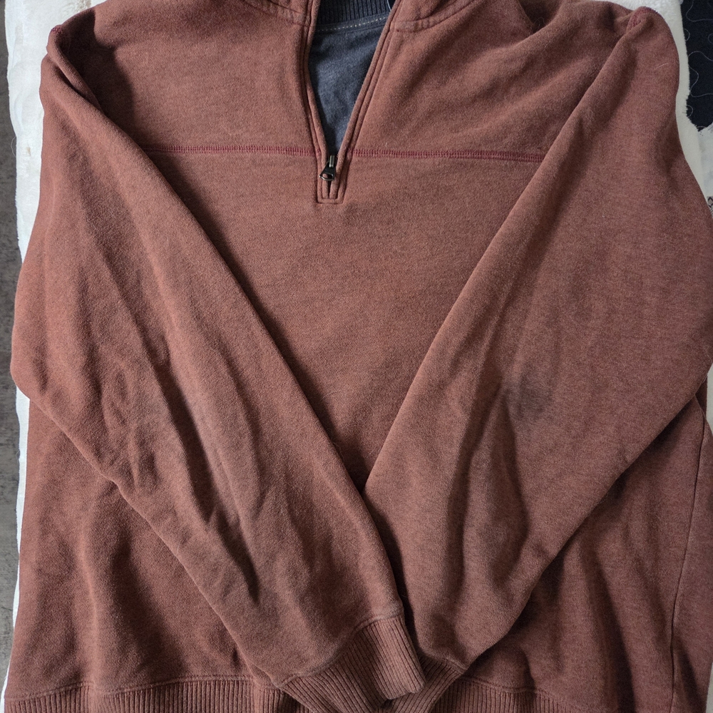Men's Rust Half-Zip Sweater